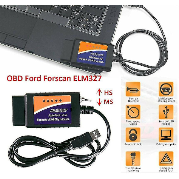 Ford Forscan ELM327 USB Modifioitu OBD2 Skanneri V1.5 MS-CAN HS-CAN Koodinlukija Skanneri - shenxin LGL