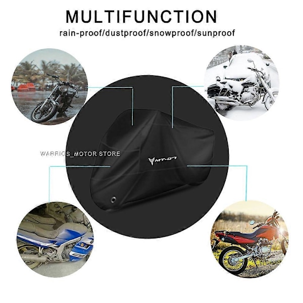 For YAMAHA MT-07 MT07 MT 07 2014-2022 2021 2020 Motorsykkeldeksel UV-beskyttelse Støvtett Snøtett Motorsykkel Vanntett Deksel LGL Silver S for 150cm