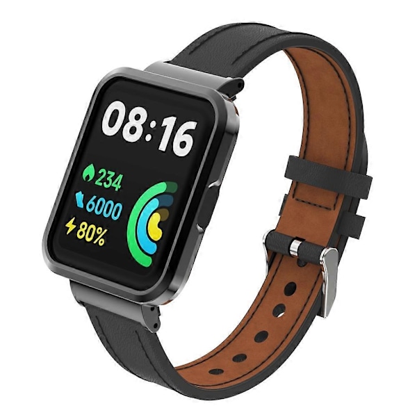 Læder Urrem til Xiaomi Mi Watch Lite / Redmi Watch til Xiaomi Mi Watch Lite / Redmi Watch LGL Black
