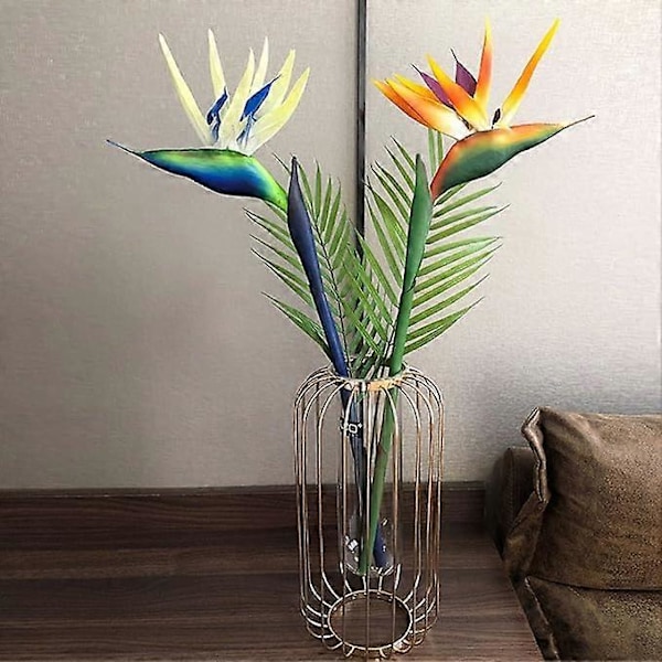 Varm 65 cm stor elegant paradisfågel hem kontor konstgjorda blommor 3 stycken LGL Blue
