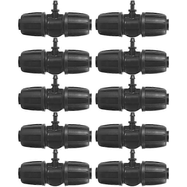 10 kpl Korkealaatuinen 16mm - 4/7 Puutarha Lukittava Piikikäs T-liitin PE-letkulle Puutarhakasteluun (LGL)