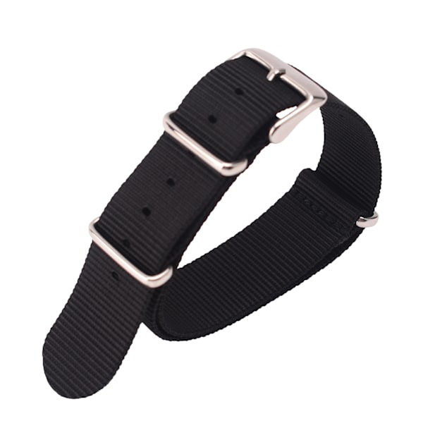 Ersättningsarmband i nylon - 24 mm (LGL) Svart Sort