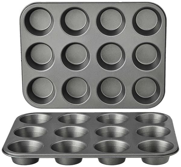 Non-stick muffinsformar i kolstål, 2-pack (LGL)