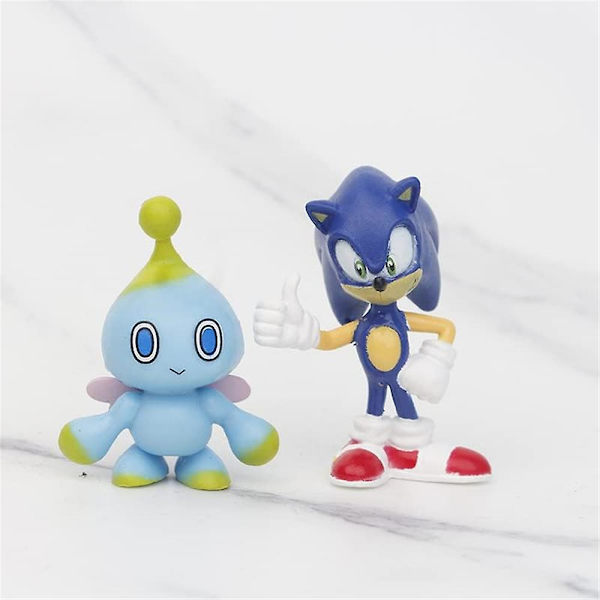 12 stk Sonic Action-figurer for barn og voksne Tegneseriefigurer Leker Kakepynt Samleobjekt Modelldukke Playset Skrivebordsdekorasjoner Gaver
