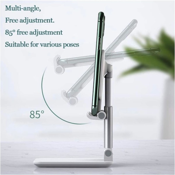 Mobiltelefonholder Stand til iPhone 13 12 11 Pro Max X iPad og Alle Smartphones Justerbart Metal Skrivebord (LGL)
