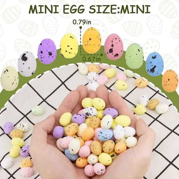 Påskdekorationer Ägg - Mini Påsk Flerfärgade Skumägg DIY Påskfest Dekor Favor - Blandade Färger - Ingen Korg (LGL)