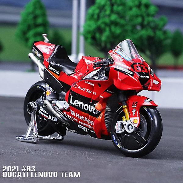 Maisto 1:18 2023 Ducati Lenovo Team #63 Francesco Bagnaia #43 2018 Licenseret Simuleringslegering Bil Motorcykel Model Legetøjssamling [LGL] 2023 Ducati 63