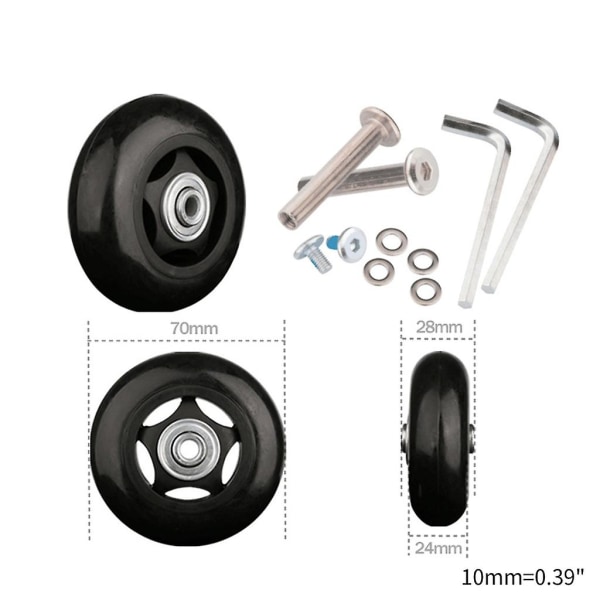 Kofferthjul, bagasjerull, reservehjul, kofferthjul, spinnerhjul, tilbehør OPU70mm*28mm