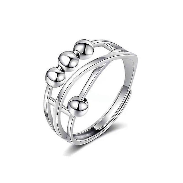 Unisex Justerbar Snurrande Fidget Fredsring Spinner Band Öppen Ring Anti Ångest Roterbar Ring Lindrande Stress Smycken (LGL)