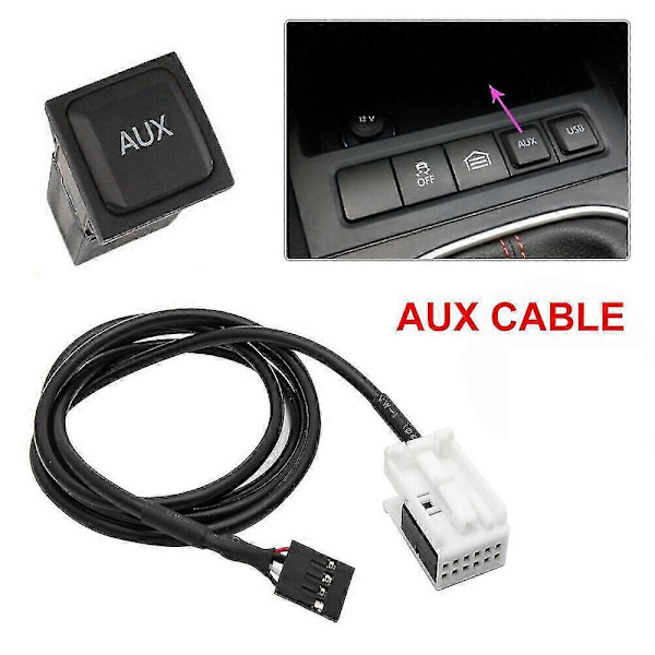 Bil USB AUX Bryter Kabel USB Lydadapter RCD510 RNS315 For- B6 B7 Golf 5 MK5 Golf 6 MK6 5 MK5 CC (LGL)