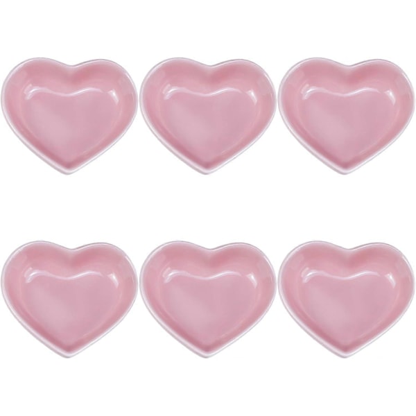 Kärleksfullt Hjärtformade Keramikskålar Set om 6 LGL Pink