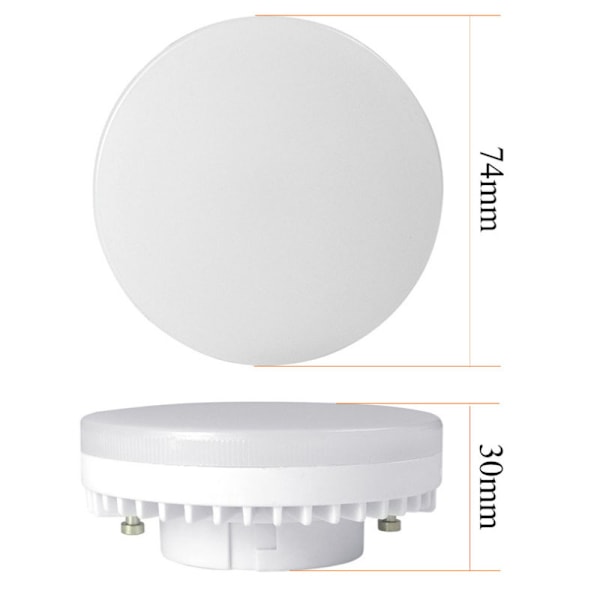4 stk. GX53 LED-pære 7W 3000K, Varmhvit, Ikke dimbar, Flimmerfri, Erstatter 50W Halogen GX5.3 eller CFL 9W (LGL)