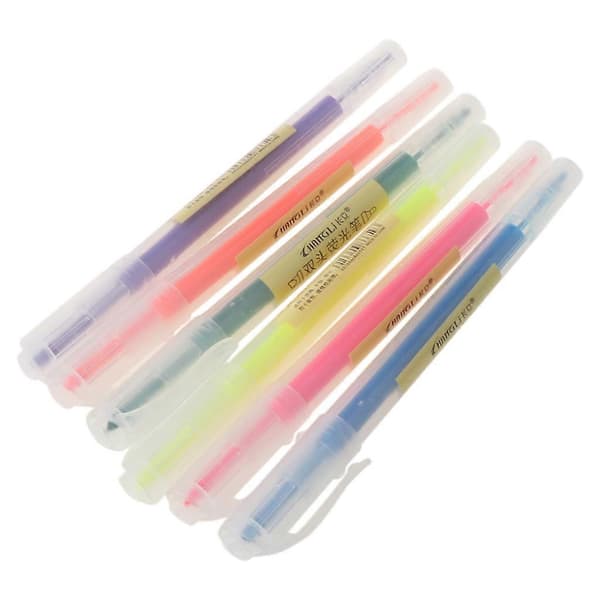 6 stk. vandfarve gelpen sød highlighter solid accent blæk maker glat skrift (LGL)