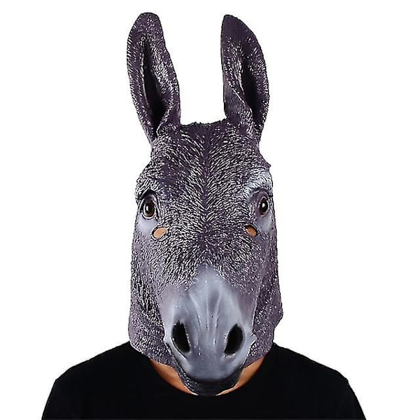 Shrek Åsna Mask Halloween Nyhet Deluxe Kostym Party Cosplay Latex Djurhuvud Mask Vuxen LGL A