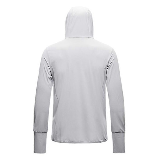 Långärmad Hoodie Sommar Dam Sol UV-skydd Snabbtorkande Kläder Herr Hoodie Jacka Tunn Strandtröja LGL men light gray Asian size 4xL