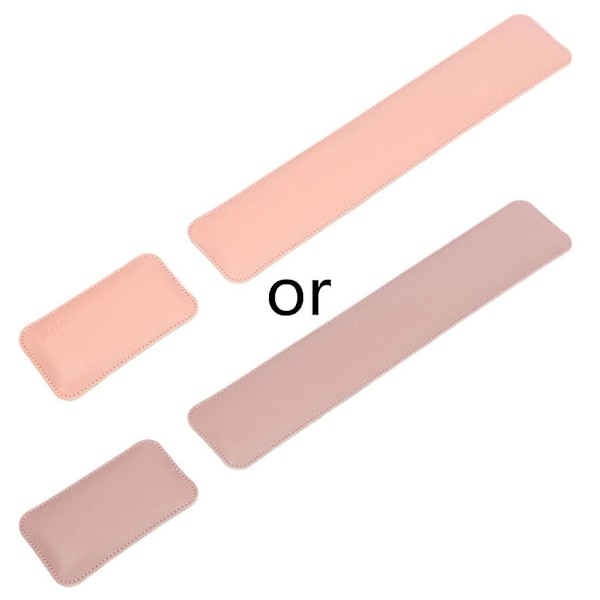 Dubbelsidig PU Läder Mus Handledskudde Tangentbord Handledsstöd Bricka Musmatta LGL Pink and silver