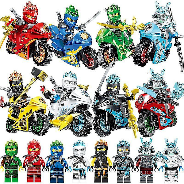 5cm 8st Motorcykel Ninja Byggklossar Set Mini Actionfigurer Skrivbordsdekor LGL