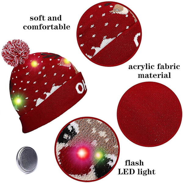 LED Lysende Strikket Stygg Julegenser Julehatt (LGL)
