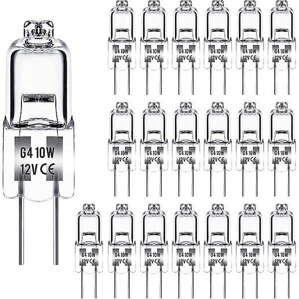 G4 halogenlamper 10W 12V - Varmhvit - 20-pakning 10W 10 psc 20W