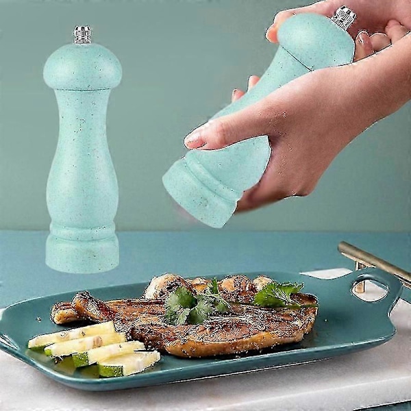 Høykvalitets Salt- og Pepperkvern i Eiketre med Justerbar Grovhet og Påfyllbar - GOOD LGL Nordic green color box