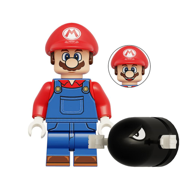8 stk/sæt Super Mario Minifigurer Samlede byggeklodser Legetøj Figur Samlerobjekt Model Dekoration Børn Fødselsdagsgave