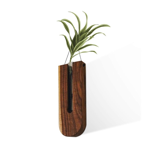 Väggvas - Inomhus vägghängande blomkruka Trävas blomkruka Träblomkruka Hängande blomkruka väggdekoration artefakt LGL brown