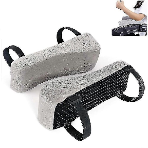 1 par memory foam armlæn kontorstol armlæns puder og hævede skrå armlæn - universelle betræk til armlæn og albueaflastning LGL grey style1