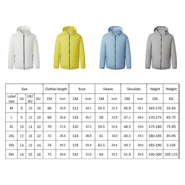 4 stk/sett Kjølevifte Jakke Klimaanlegg Klær Arbeid Fiske Vest Sommer LGL Light Blue 4XL