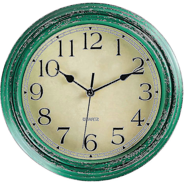 Hiljainen Tikittämätön Retro Kvartsikello Seinäkello (12 tuumaa) S202412276507 LGL green