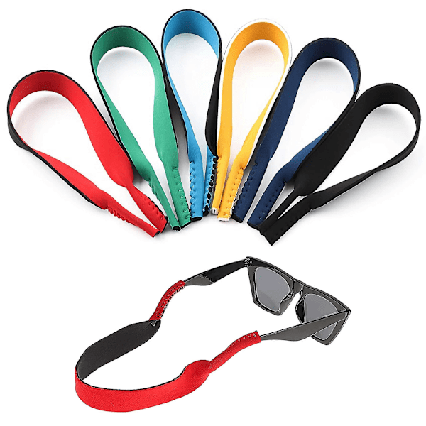 6-pakning Neopren Elastisk Snorholder Stropp Bånd for Sportsbriller og Solbriller, Brilleholder Stropp Briller Hodebånd (LGL)
