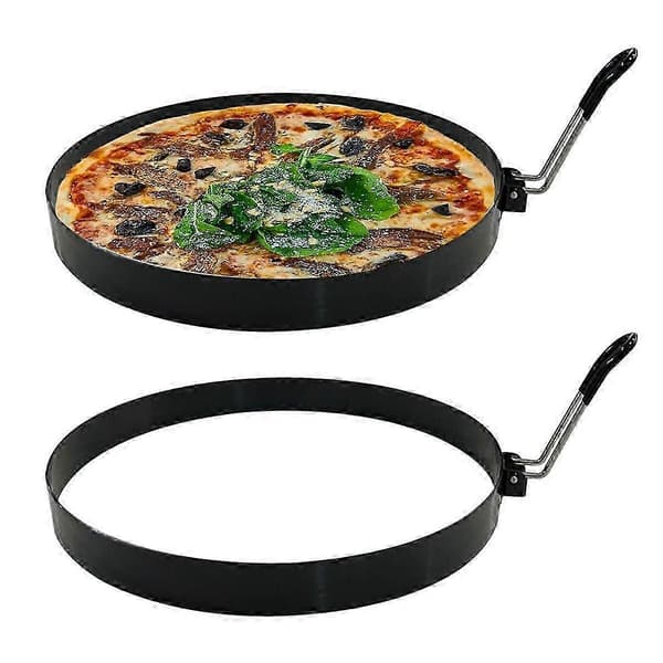 Stor 2-pak 8\" Omeletring til bageplade, 8 tommer omeletringe i rustfrit stål til bageplade, non-stick pandekageægring rund omeletring omelet P (LGL)