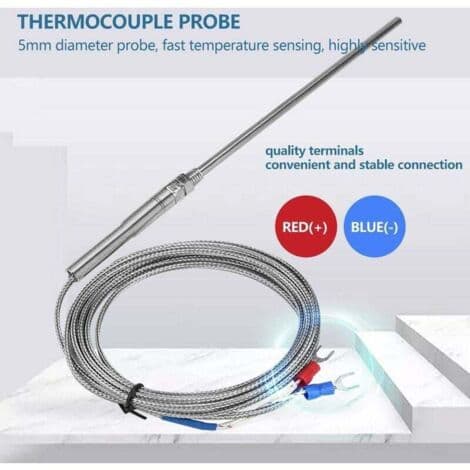 Termoelementsensorprober, temperaturregulator, högtemperatur typ K termoelementsensor (3m) (LGL)