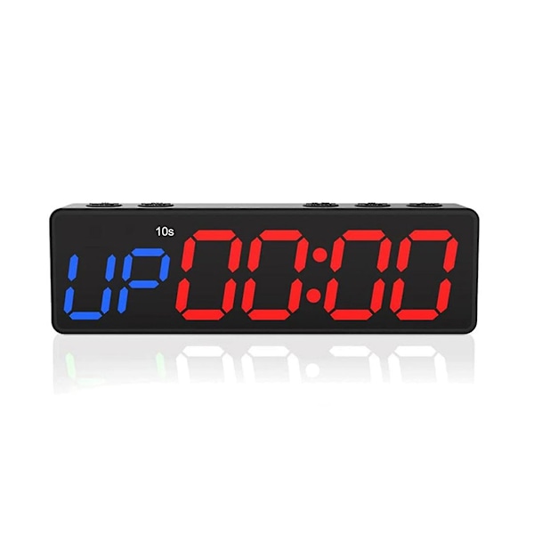 Harjoituskello akulla, kannettava mini-kuntosalikello sisäänrakennetulla magneetilla, ohjelmoitava Countdown LGL Black