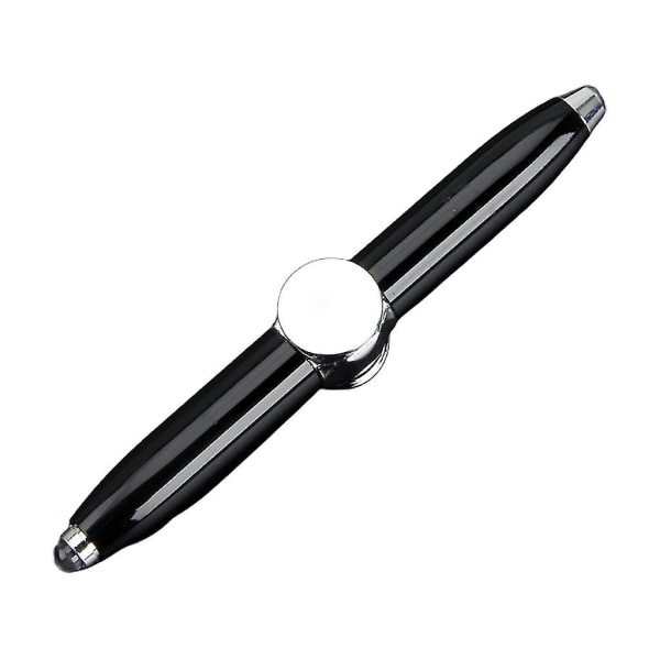 Fidget-penna med fingertopp Lättroterande, dekomprimerande leksakssnurror för skolor-ljussvart[GL]