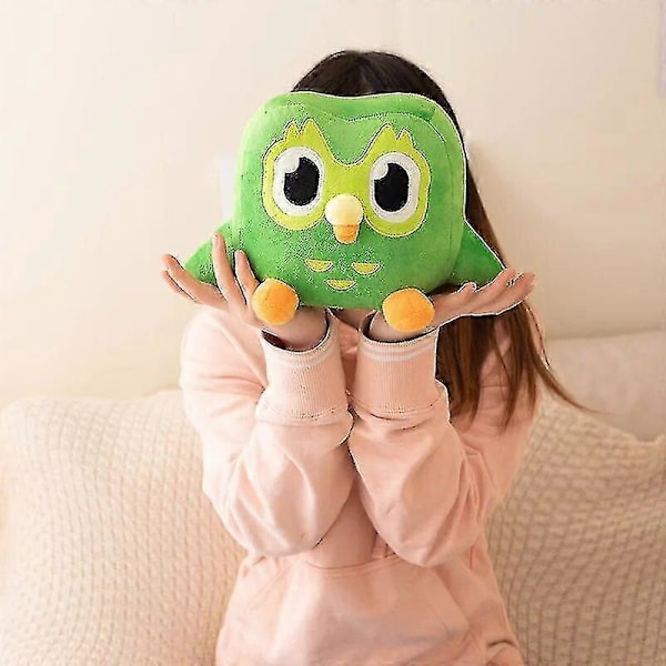 Duo Lingo Ugle Plys Duolingo Plyslegetøj Duo Lingo Maskot Ugle Grøn Duo Ugle Dukke Duolingo Blødt Legetøj Udstoppede Dyr Sød Pude LGL