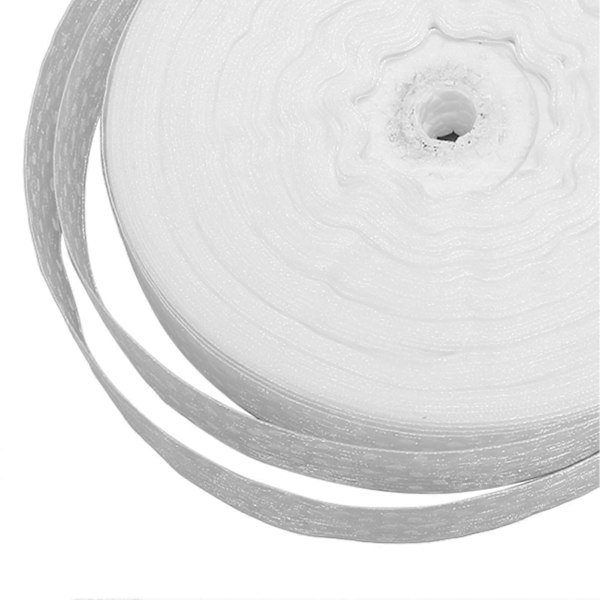 100 Yards 2,5 cm Transparent Chiffongband Prickigt Tryck Chiffongsatin för Inslagning Dekoration Bröllop Födelsedag Bukett Girlang Vit (LGL)