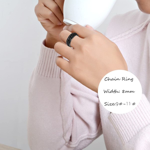 Antistressring med roterbar kedja Svart (LGL) Svart 19 mm
