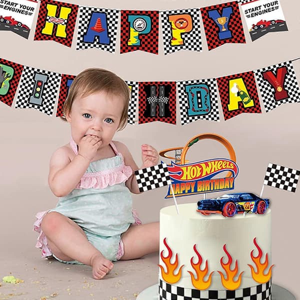 20 stk. Race Car Cupcake Pyntesæt til Drengefest (LGL)