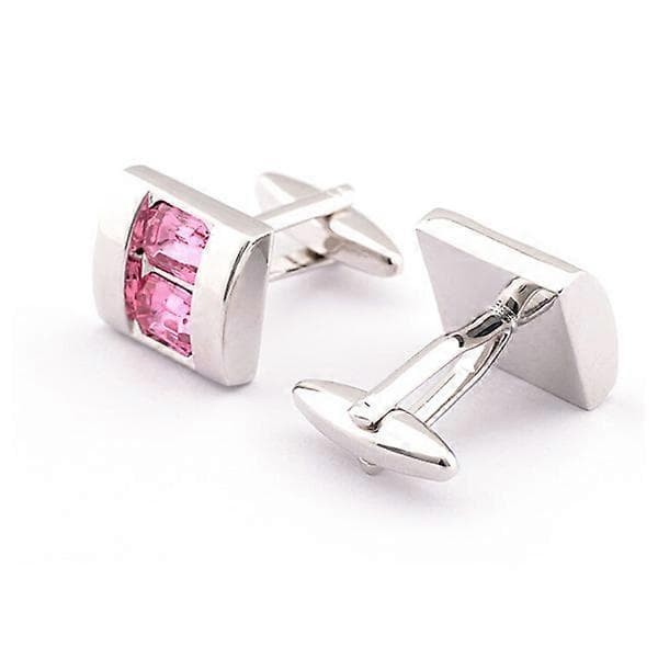 Manchetknapper til mænd i krystalstil, ærmeknapper (pink) (LGL) Pink