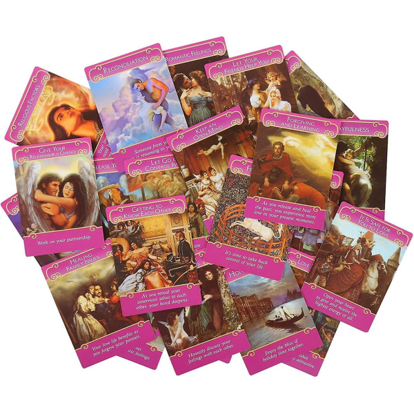 Tarotkort för nybörjare, 44 tarot- och orakelkort, romantisk ängelkärlek Orakelkort Tarot- och änglatarot med elektronisk guidebok, bra present till