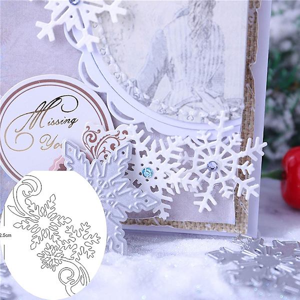 Jul Snöflinga Metall Stans Skär Gräns Stans Skär Stenciler Diy Scrapbooking Album Dekorativ Prägling Papper Kort Tillverkning