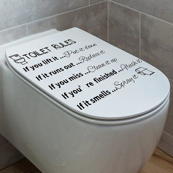 DIY Taide Koti Kylpyhuoneen Säännöt Koristeellinen Tarratarra Huumori Juliste Julkisiin ja Koteihin (LGL)
