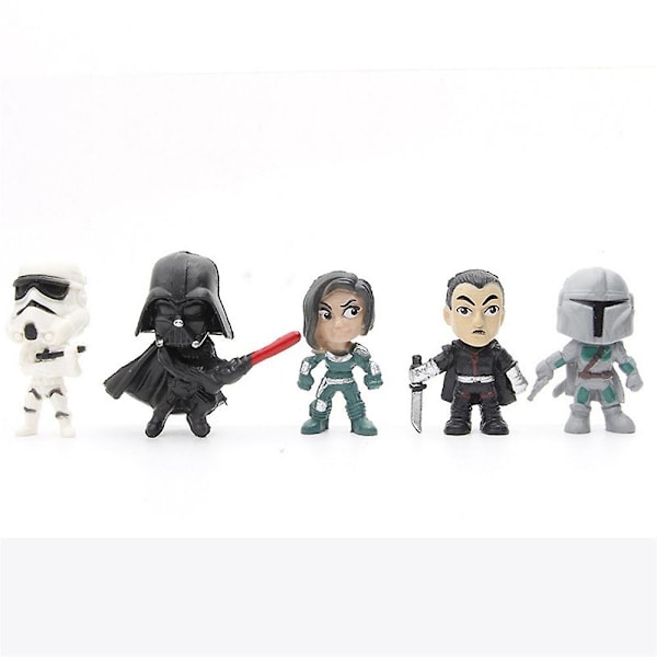 14-pack Star Wars tårtdekorationer leksaker set dockor mini figur statyer prydnader för barn födelsedagsfest tillbehör