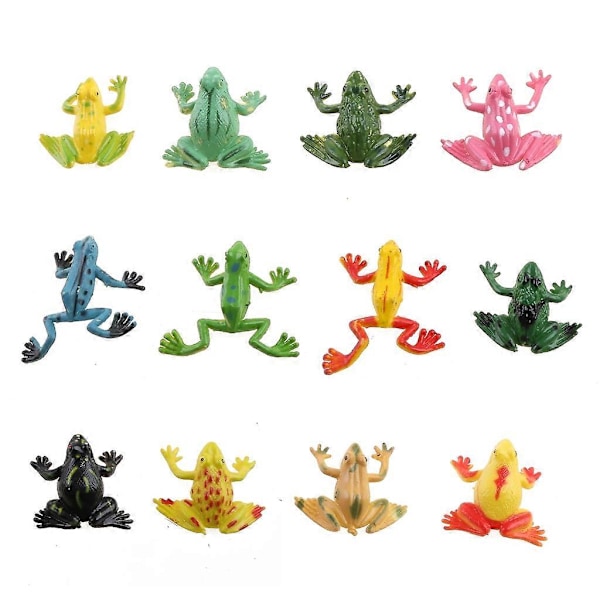 12 st Barnleksaksfigurer Grodor Amfibie Lärande Modell Biologiklass Rekvisita LGL 102