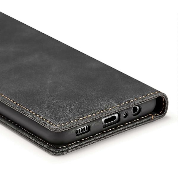 Til Samsung Galaxy A12 Cover, Blødt TPU Stødsikkert Flip Cover - Sort (LGL)