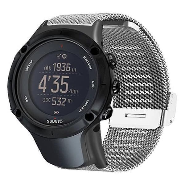 Til Sunnto Ambit 3 / Ambit 3 Sport / Ambit 3 Run Urrem Milanese Rustfrit Stål Mesh Rem (LGL) Silver