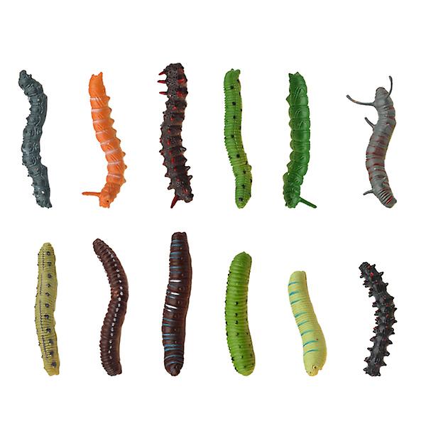24 Stk Legetøj Børne Plastic Caterpillar Legetøj Plast Caterpillar Worm Kunstig Caterpillar Plastic Caterpillar Fidget Sanselegetøj[GL] Assorted Color 6X1CM