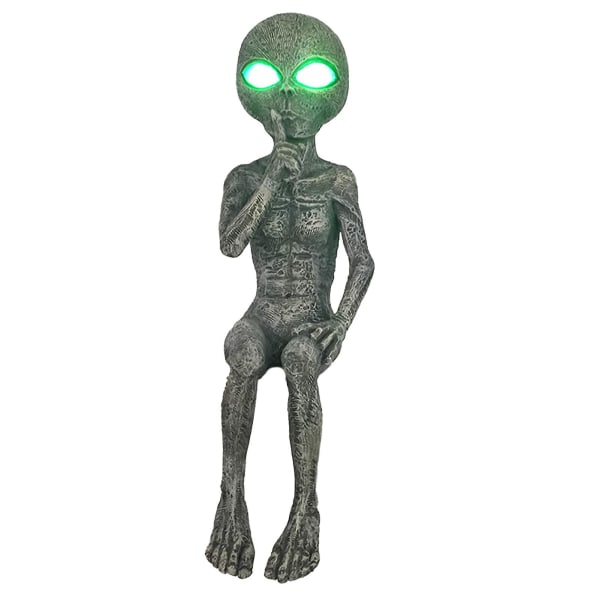 Aliens Statue Whimsical Solar Lighting Funny Style Outer Space Aliens Garden Decorations for Yard [LGL]