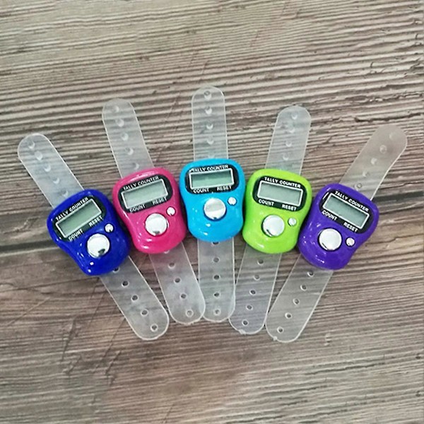 Liten mini räknare LED räknare fingerring räknare nyckelräknare LGL Azure Blue