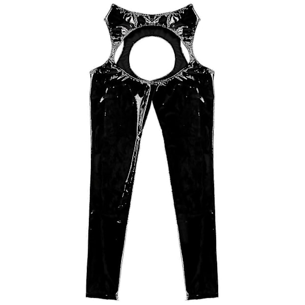 Sexiga grenlösa byxor med öppen rumpa, exotiska byxor, dam, hög midja, wetlook PU-läder, utskurna leggings, poledance, nattklubbskläder LGL 4XL Red